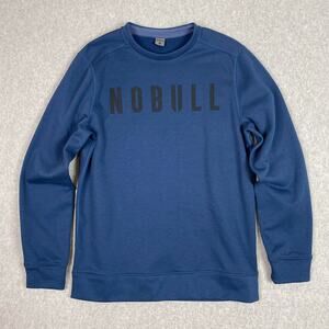NOBULL Sweatshirt Size M Blue Crew Neck Spell Out